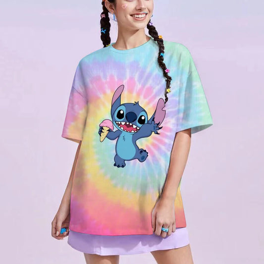 Sommer Frauen Disney's Lilo Stitch T-Shirt Cartoon Druck